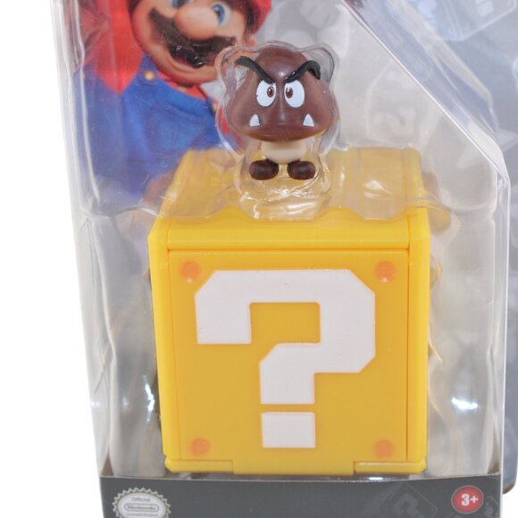 Super Mario Bros Movie Goomba Figure w/ Question Block Jakks Pacific - Picture 6 of 16